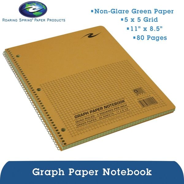 R.i　1120 Roaring Spring Wire Notebook, 11x8.5 80 Sht Green-tint Ppr
