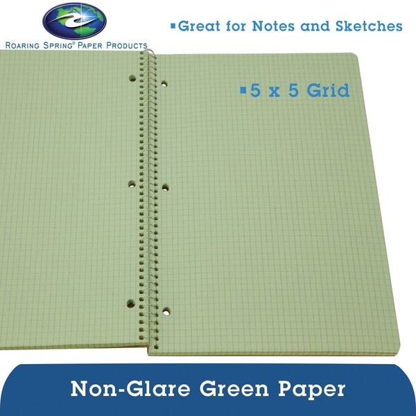 R.i　1120 Roaring Spring Wire Notebook, 11x8.5 80 Sht Green-tint Ppr