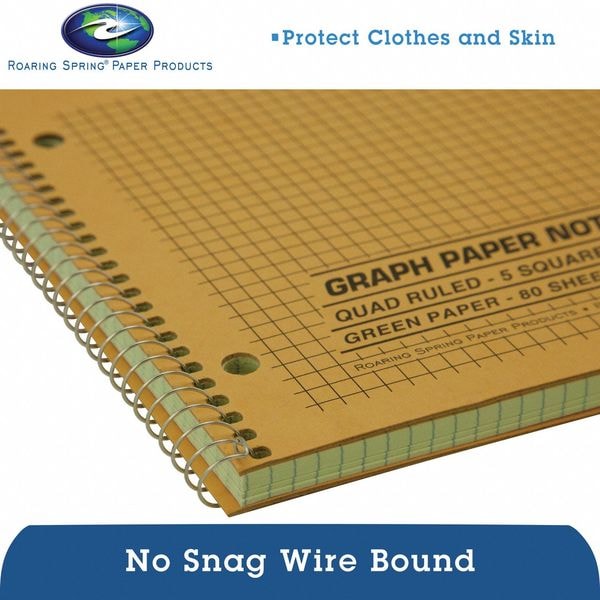 R.i　1120 Roaring Spring Wire Notebook, 11x8.5 80 Sht Green-tint Ppr