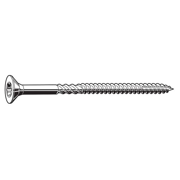 Zoro Select Wood Screw, No. 8, 1-1/4 in, Zinc Yellow Steel
