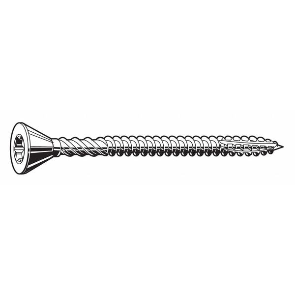 Zoro Select Deck Screw, #10 x 2-1/2 in, 18-8 Stainless Steel, Flat Head, Torx Drive, 200 PK U30250.019.0250