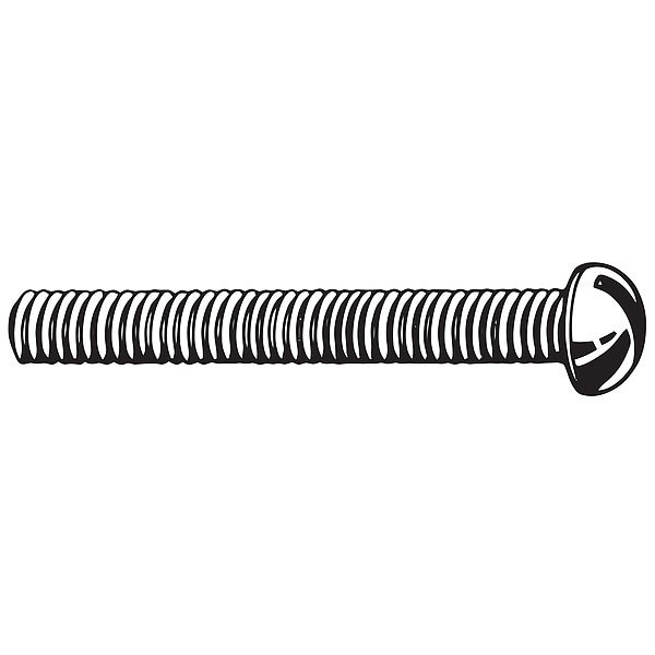 Zoro Select #8-32 x 3 in Slotted Round Machine Screw, Zinc