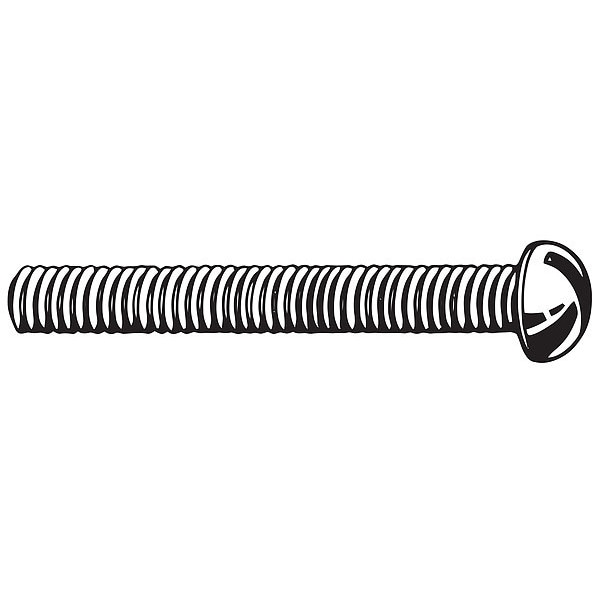 Zoro Select #5-40 x 1-1/4 in Slotted Round Machine Screw, Zinc Plated Steel, 100 PK U24210.012.0125