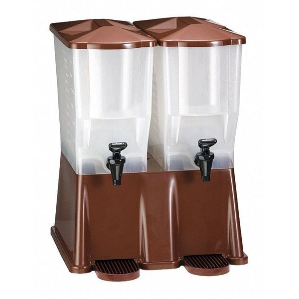 TABLECRAFT PRODUCTS COMPANY Twin Beverage Dispenser,Brown,3 gal