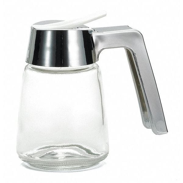 Tablecraft Glass Syrup Dispenser, Chrome, 8 oz, PK12 1270 Zoro