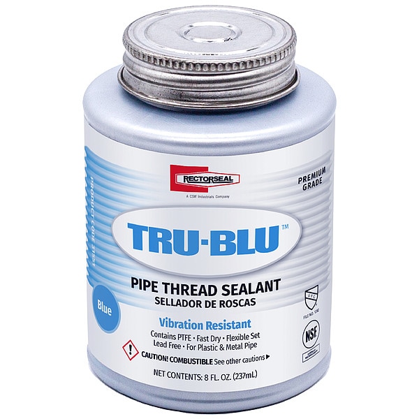 Rectorseal Pipe Thread Sealant 9.6 fl oz, BrushTop Can, TruBlu, Blue