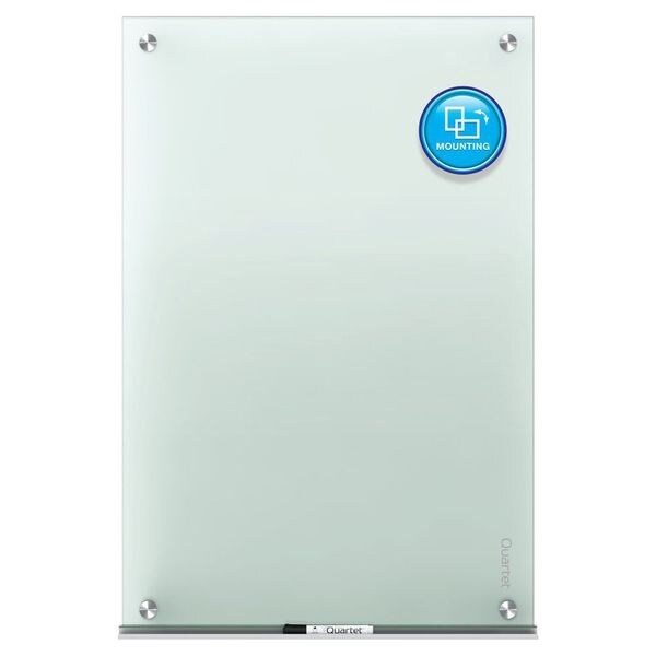 Quartet Dry Erase Board, Glass, 36 in, 48 in, No Frame Frame
