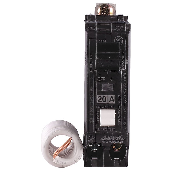 Ge THQB1120AF2 491.99 20 A Bolt On Arc Fault Circuit Interrupter Miniature Circuit Breaker