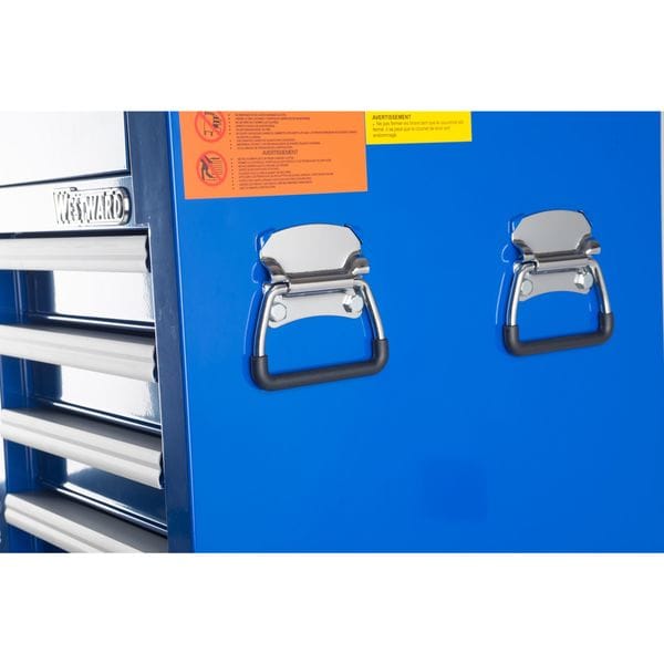 Westward WESTWARD Side Cabinet, 7-Drawers, Powder Coated Blue