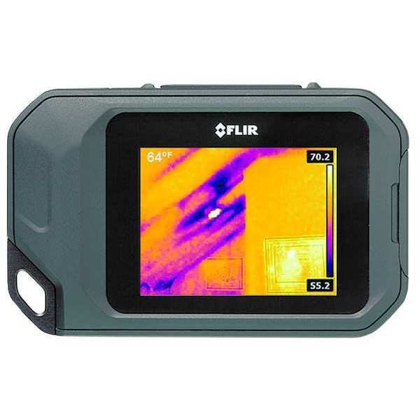 Flir Infrared Camera, 100, 14 Degrees  to 302 Degrees F, Manual Focus, 3.0 in TFT Color LCD Display FLIR C2