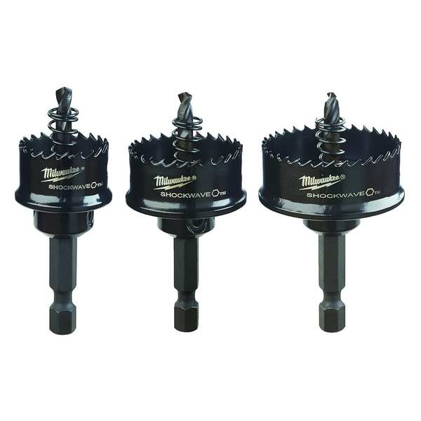 Milwaukee 49224800 31.81 Impact Rated Hole Saw Kit High Speed Steel 3Pcs.