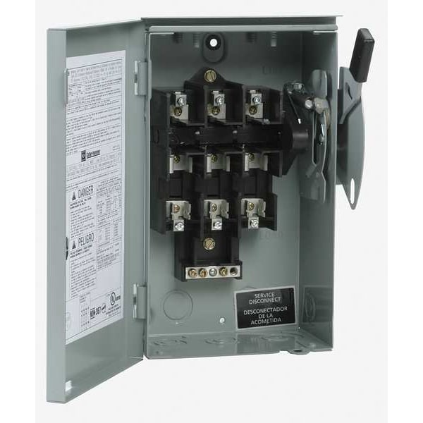 Eaton Fusible Safety Switch, General Duty, 240V AC, 3PST, 30 A, NEMA 1