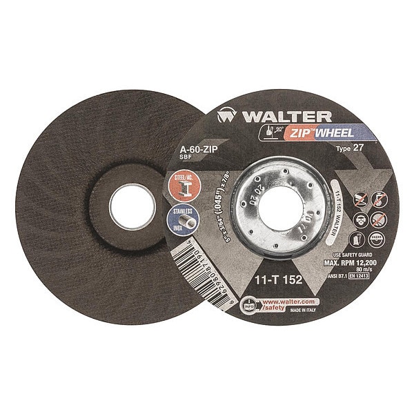 Walter Surface Technologies 11T152 7.21 CutOff Wheel, T27, 5x3/64x7/8