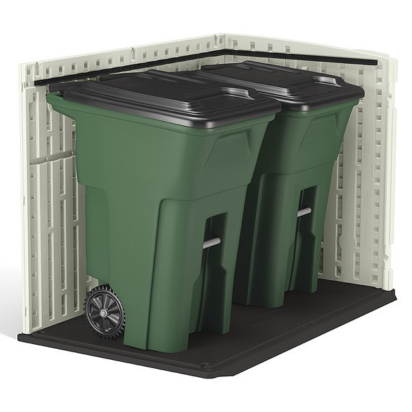 Suncast Horizontal Storage Shed, Resin, 70 cu ft, Vanilla/Stoney