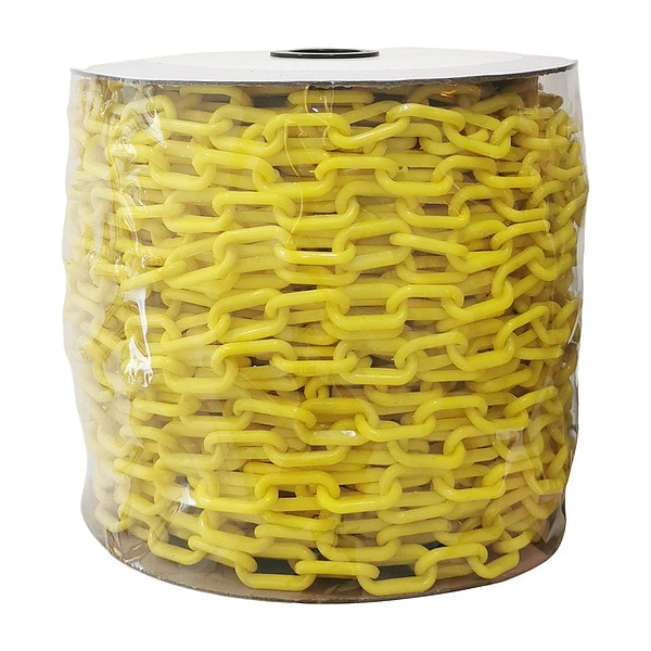 Zoro Select Plastic Chain, Yellow, Outdoor or Indoor, 1 1/2 in x 200 ft, Polyethylene 33HK97 - main