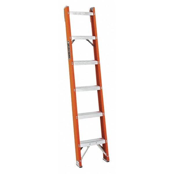 Louisville FH1006 97.25 Straight Ladder, 6 ft. , Fiberglass, Natural