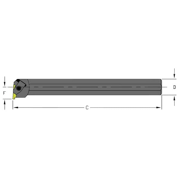 Ultra-Dex Usa Indexable Grooving and Parting Toolholder, S10Q NEL2, 7 in L, High Speed Steel S10Q NEL2