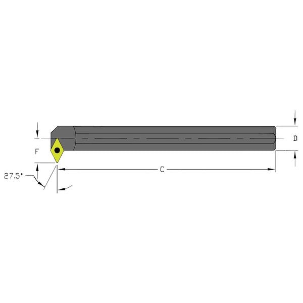 UltraDex Usa Indexable Boring Bar, S10Q SDNCR2, 7 in L, High Speed