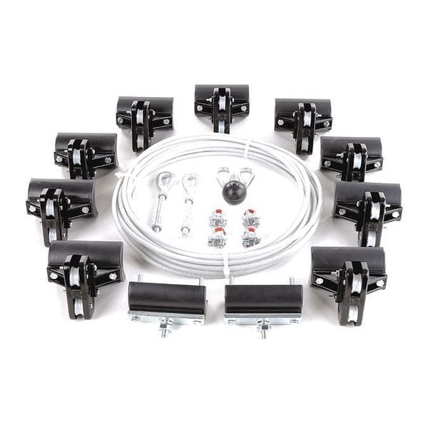 Dayton Festoon System Kit, 1/4 In Rope, L 60 Ft 33N205 Zoro