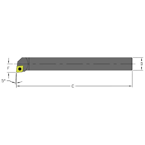 UltraDex Usa Indexable Boring Bar, D12S SCLCR3, 10 in L, High Speed