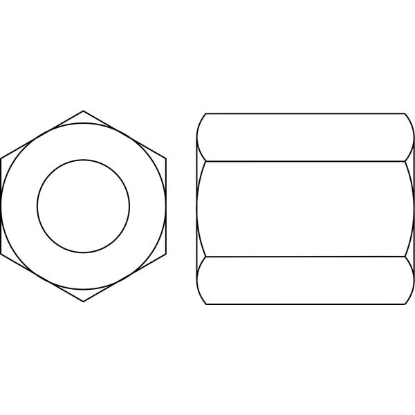 Zoro Select Coupling Nut, 3/4"6, Steel, Grade 2, Zinc Plated, 1 in Hex