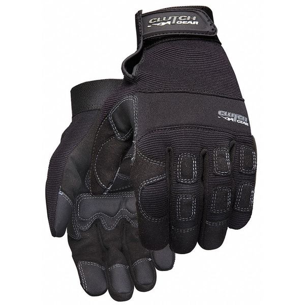 Superior Glove Mechanics Gloves, L, Black, AntiVibration Palm Padding
