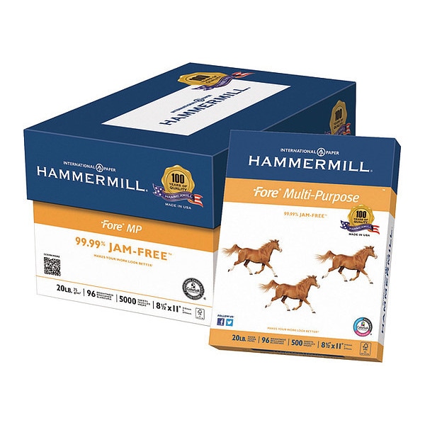Hammermill Paper, Multiprpse, 20, 8.5"x11", PK10 103267 Zoro