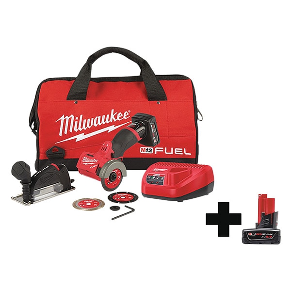 Milwaukee Tool Compact Cut Off Tool Kit, 12.0V, Li-Ion 2522-21XC, 48-11-2460