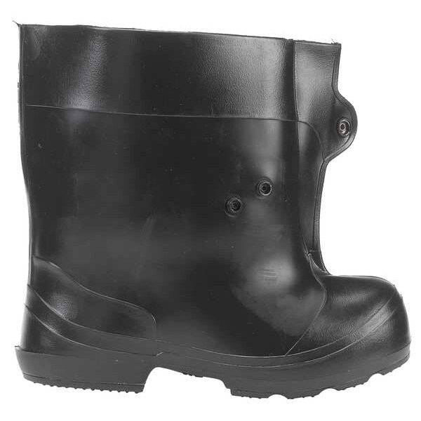 Winter Walking Overboots, PVC, 10 In, Tread Grit, Blk, XL, PR