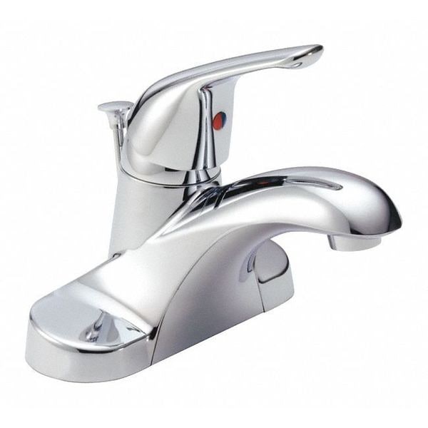 Delta 4" Mount, Commercial 3 Hole Single Handle Centerset Lav Faucet