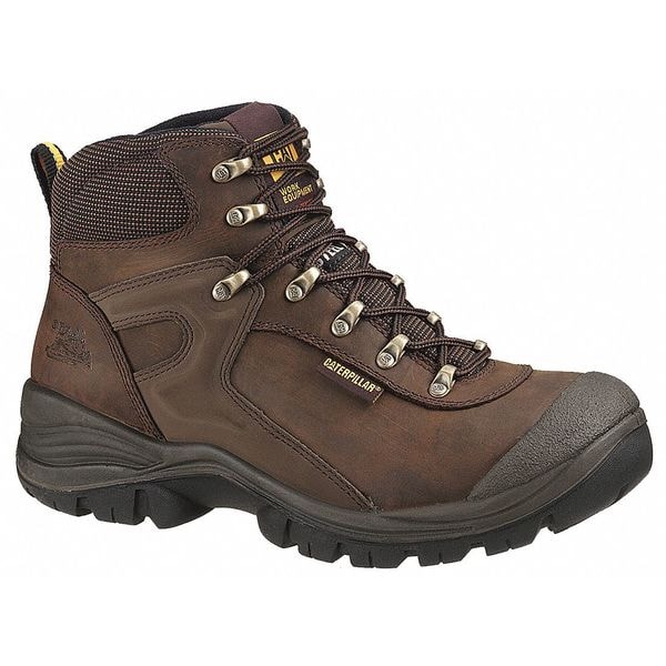 Cat Footwear Size 8-1/2 Men's 6" Work Boot Steel Work Boots, Brown P89556