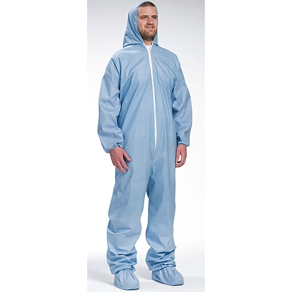 West Chester Protective Gear Coverall, 3XL, Blue, Polyester/Wood