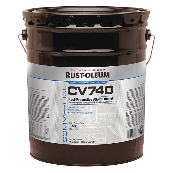 RustOleum 282738 346.17 5 gal. Black Satin Solvent Enamel Paint