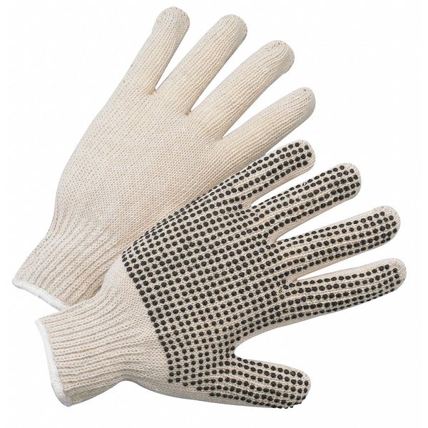 West Chester Protective Gear Knit Gloves, Mens L, Natural, 7 Gauge, PK12 708SK