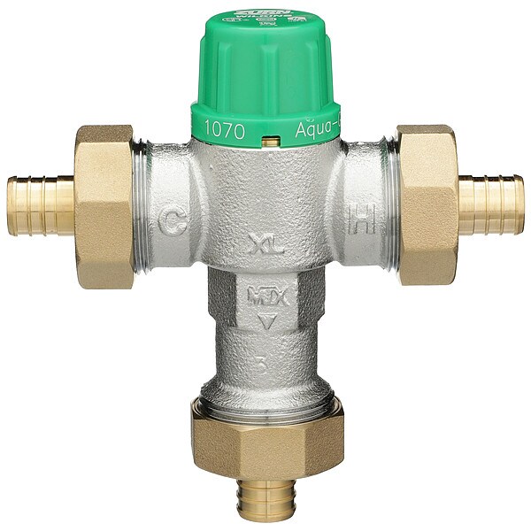 Zurn Thermostatic Mixing Valve, 1/2 in Inlet 12ZW1070XLPEX Zoro
