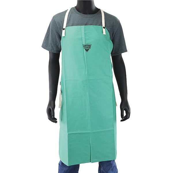 West Chester Protective Gear FR Welding Apron, Cotton, 36", Green