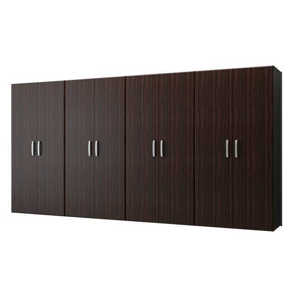 Flow Wall Cabinet Storage Center, Charcoal, Espresso FCS-72W-JC04E