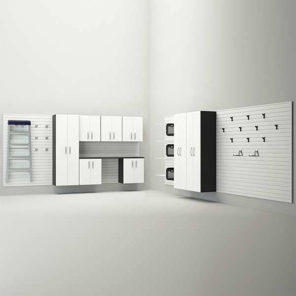 Flow Wall Garage Cabinet System Nylon White Fcs 24012 24w 6w3