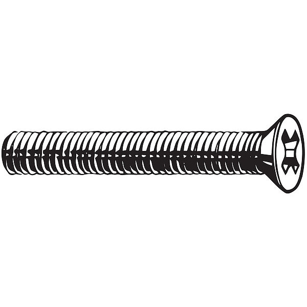 Zoro Select M3-0.50 x 10 mm Phillips Flat Machine Screw, Zinc Plated Steel, 100 PK M24670.030.0010