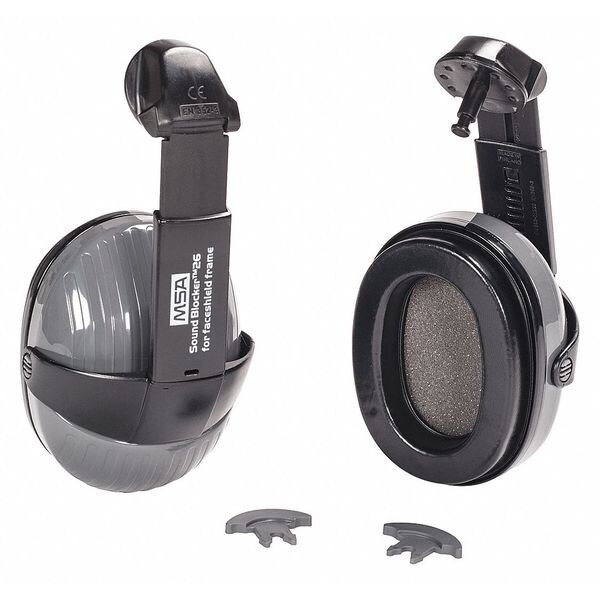 Msa Safety Hard Hat Mounted Ear Muffs, 26dB, Sound Blocker(TM) 26, Gray