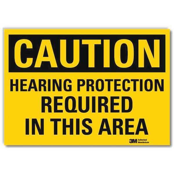 Lyle Safety Sign, Hearing Protectin Area, 5inH U4-1400-RD_7X5