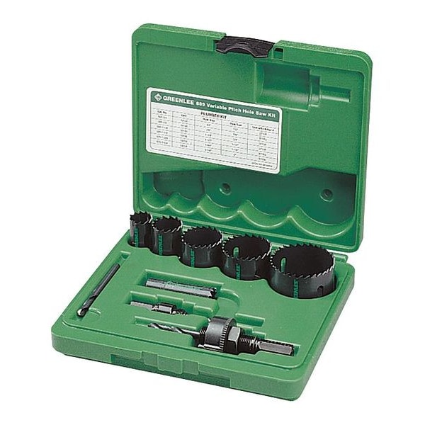 Greenlee Plumber Hole Saw Kit, BiMetal, 10 pcs. 889 Zoro