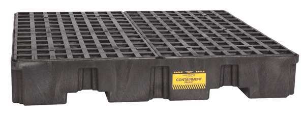 Eagle Mfg Drum Spill Containment Pallet, 66 gal Spill Capacity, 4 Drum, 8000 lb., Polyethylene 1645BND