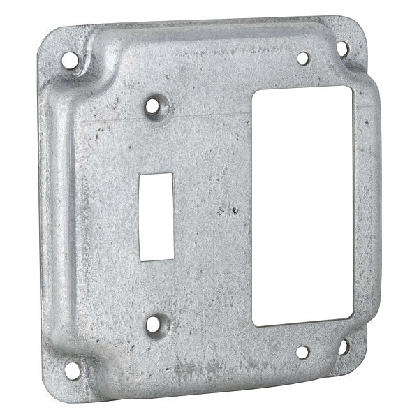 Bell Outdoor Electrical Box Cover, Square, Steel, GFCI, Toggle Switch