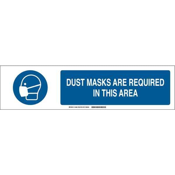 Brady Slider Insert, Dust Masks Required, 6 in H 140803