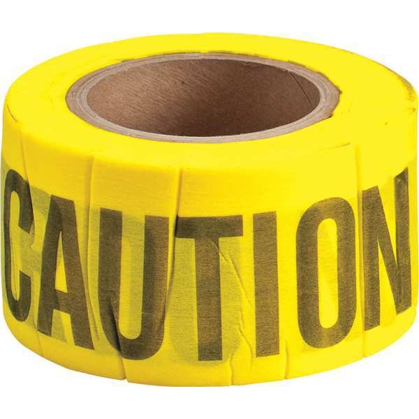 Brady Barricade Tape, Caution, Black/Yellow, 3inW 91090