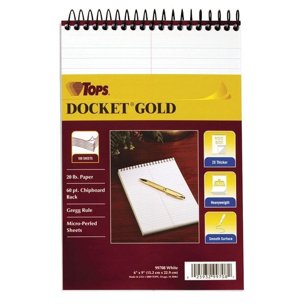 Tops 6 x 9" Poly Covered Steno Books TOP99708 Zoro