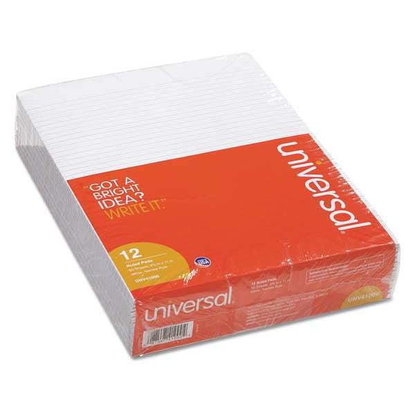 Universal 8-1/2 x 11" Ruled Writing Pad, Pk12 UNV41000