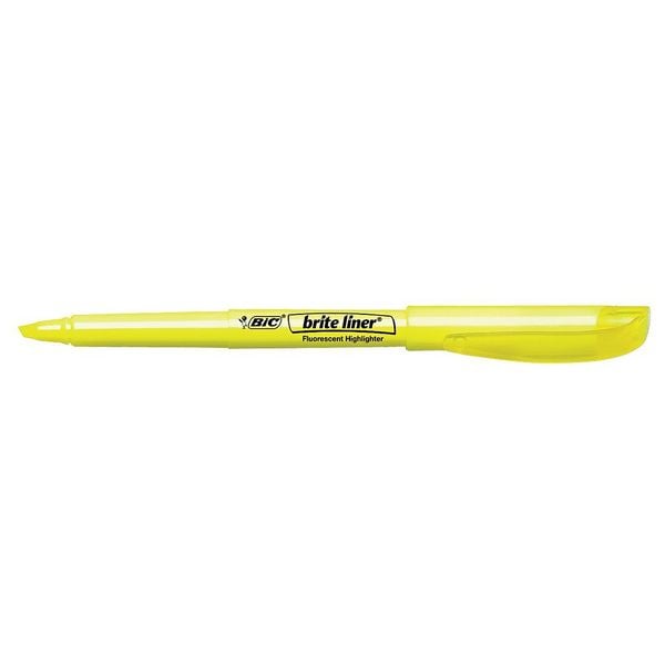 Bic Highlighter, Fluorescent Yellow, PK12 BICBL11YW Zoro