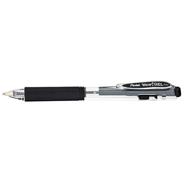 Pentel Gel Gel Pen, Medium 0.7 mm, Black PK12 PENK437A